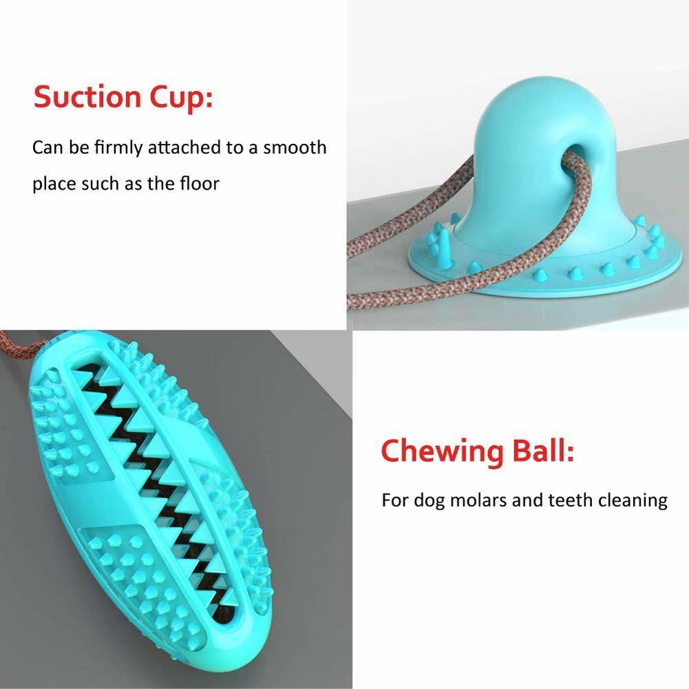 Dog Molar Bite Toy Multifunction Pet Chew Toys with Suction Cup Doggy Pull Ball for Dogs Cats Cleaning Tooth Food Dispenser NEW