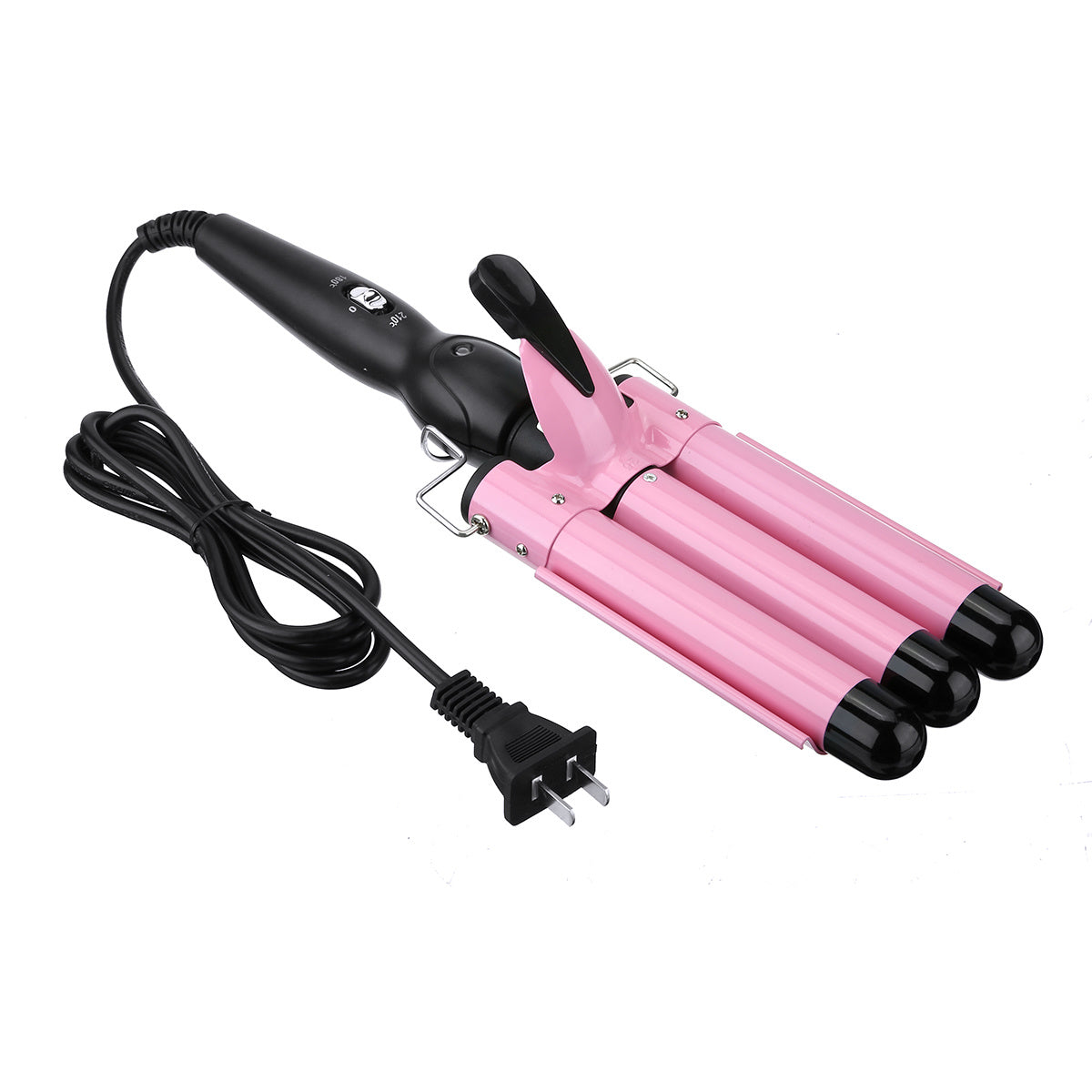 Free shipping 28MM Triple 3 Barrel Ceramic Hair Crimper Iron Salon Styler Curling Curler Waver YJ