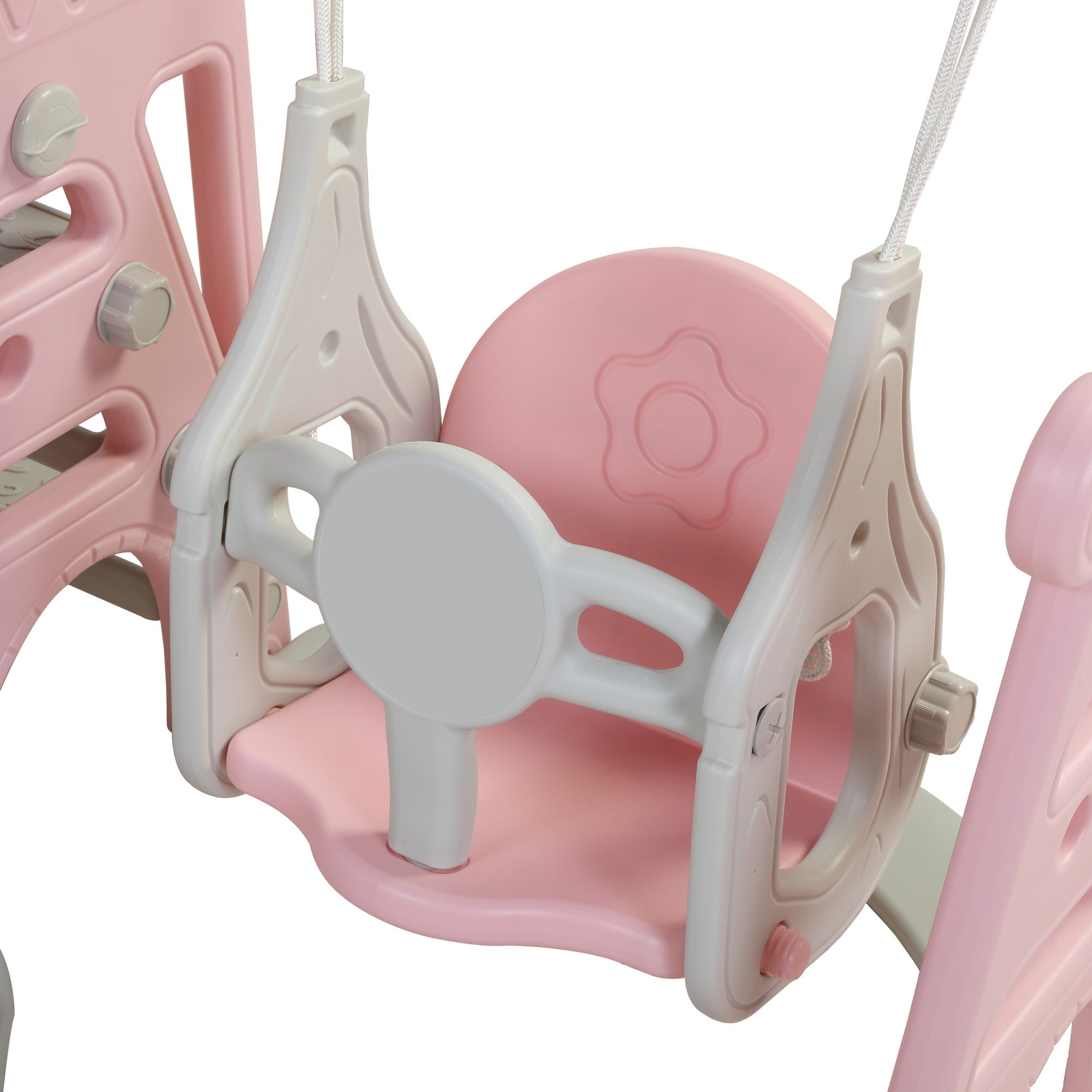 Children Slide Swing Set, 3-in-1 Combination Activity Center Freestanding Slides Playset for Kids Indoor Toddler Climbing Stairs Toy with Basketball Hoop Game Outdoor Playground XH