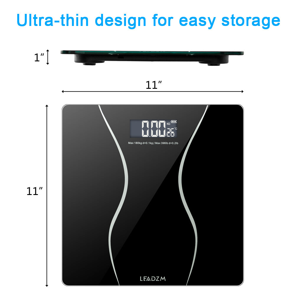 Digital Electronic LCD Personal Glass Bathroom Body Weight Weighing Scale 396 LB