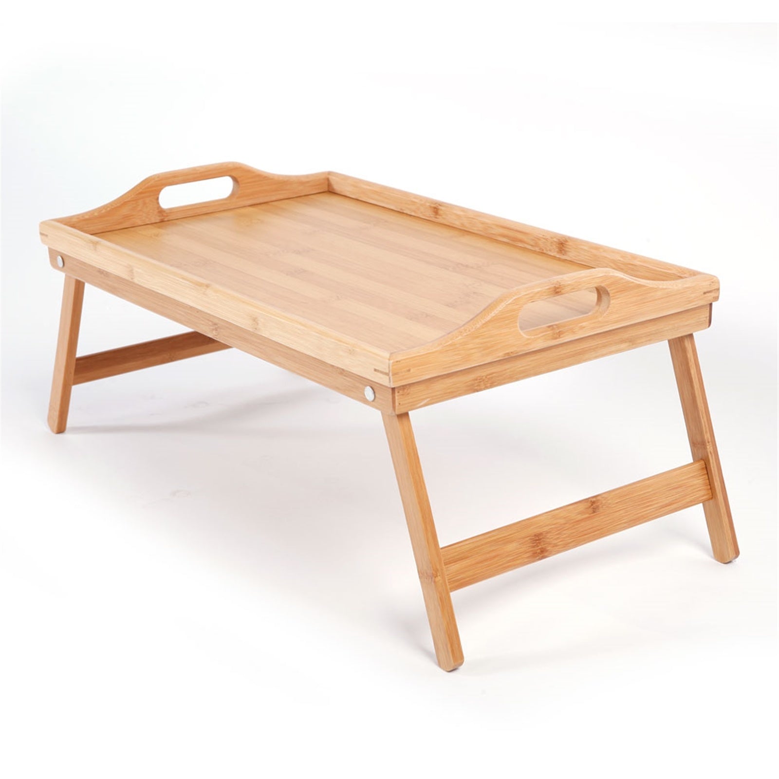 Simple Bamboo Tea Table, Bed Tray Table with Folding Legs, Serving Breakfast in Bed or Use As a TV Table, Laptop Computer Tray, Snack Tray with Moso Natural Bamboo RT