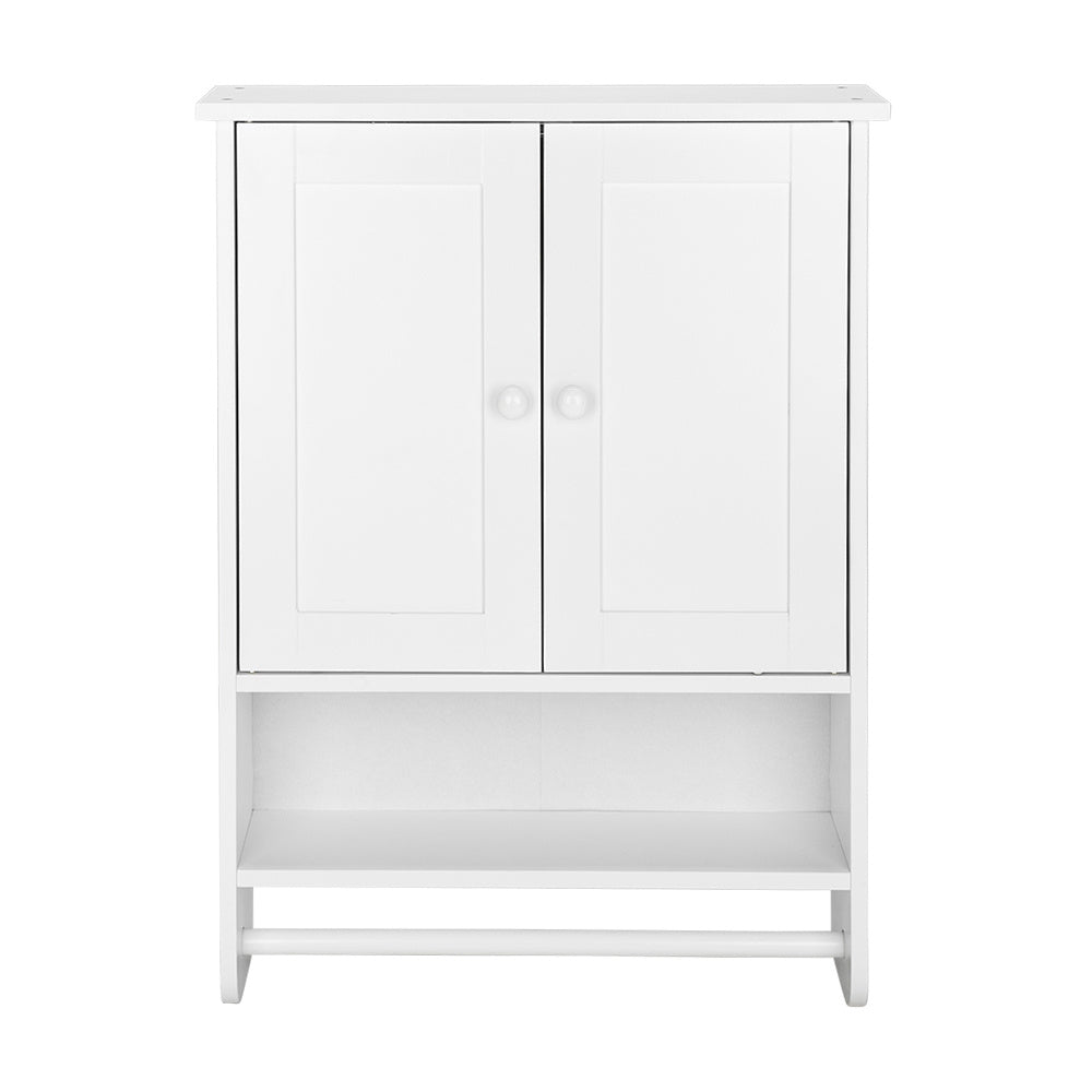 Free shipping Washing table, hanging cabinet, locker, double door with shelf, white with towel bar YJ