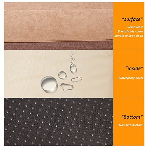 Orthopedic Memory Foam Dog Bed Dog Couch with Durable Water Proof Liner and Removable Washable Cover, Large