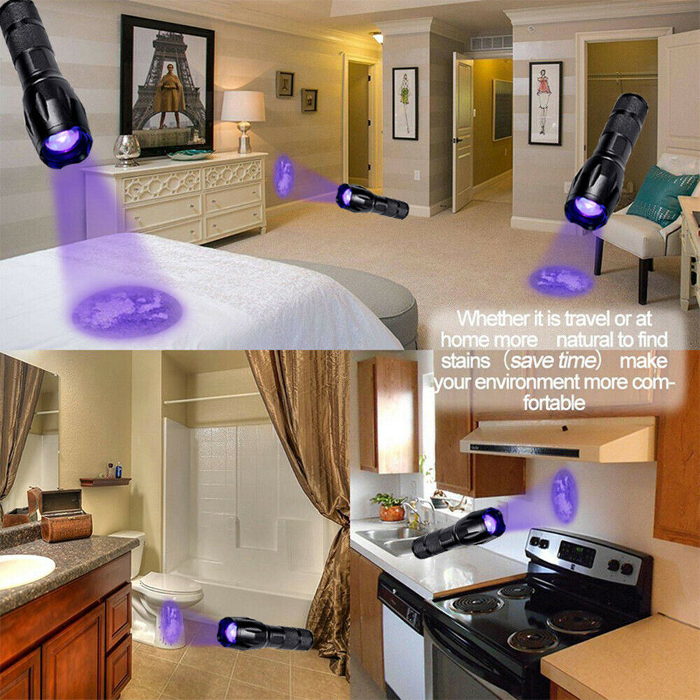 Free shipping 3 Modes Torch UV Ultra Violet LED Flashlight waterproof Blacklight 365nm Inspection Lamp US