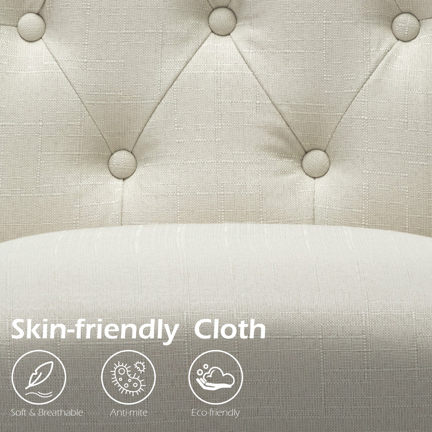 Free Shipping Qwork Furniture Classic Fabric Dining Chair with Wooden Legs - Set of 2