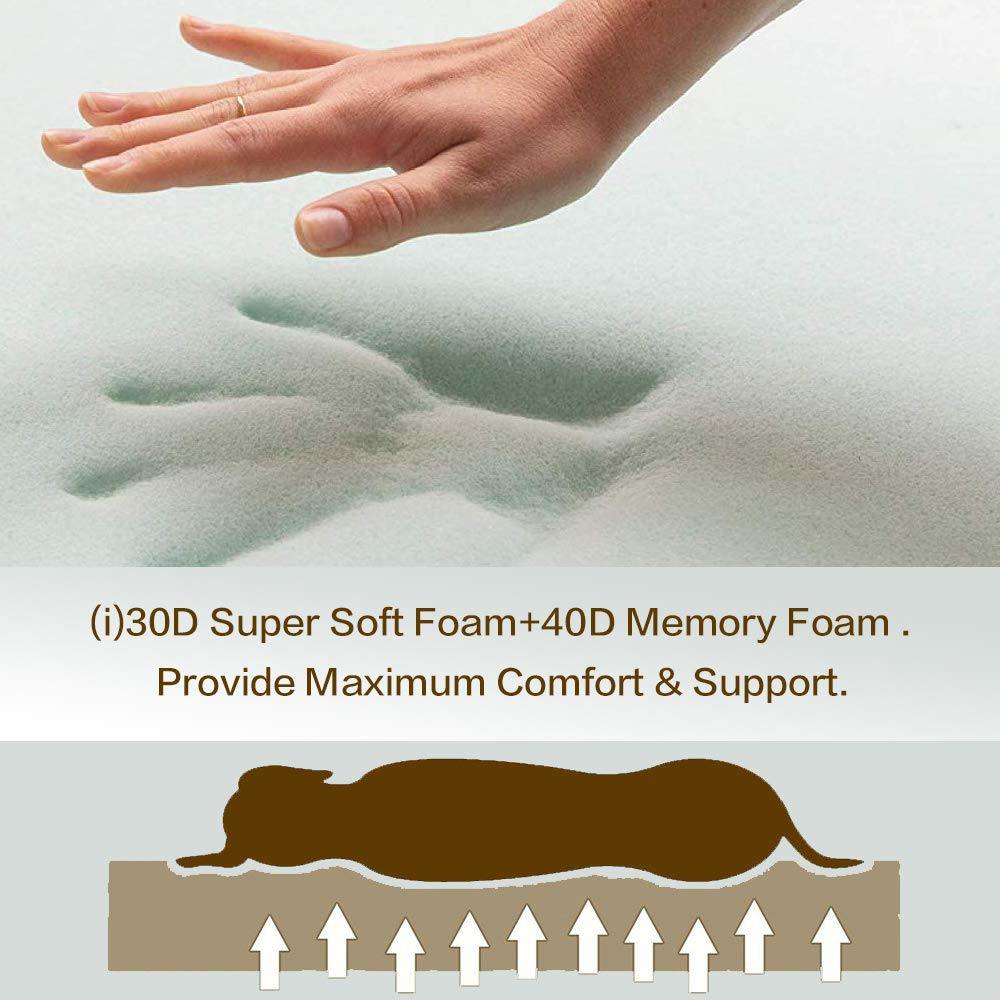 Orthopedic Memory Foam Dog Bed with Pillow and Durable Water Proof Liner & Removable Washable Cover & Smart Design, Extra Large