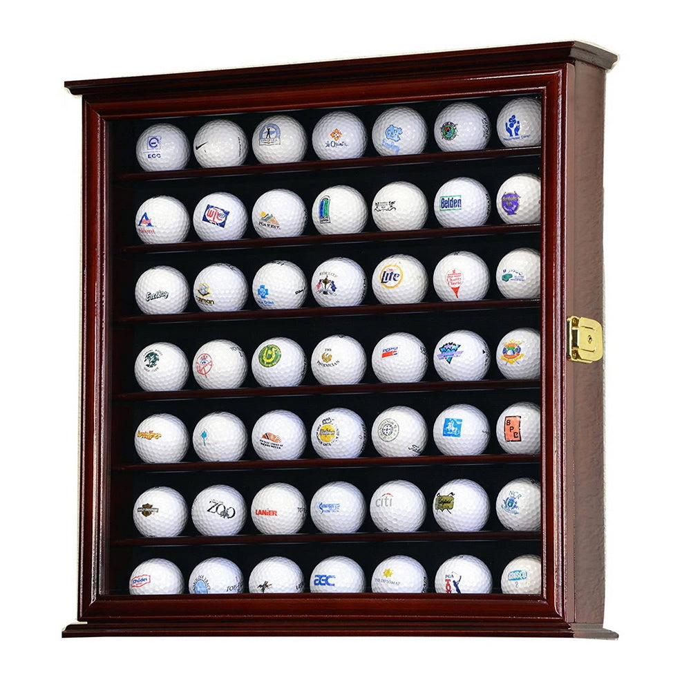 49 Golf Ball Display Case Cabinet Wall Rack Holder w/98% UV Protection Lockable XH