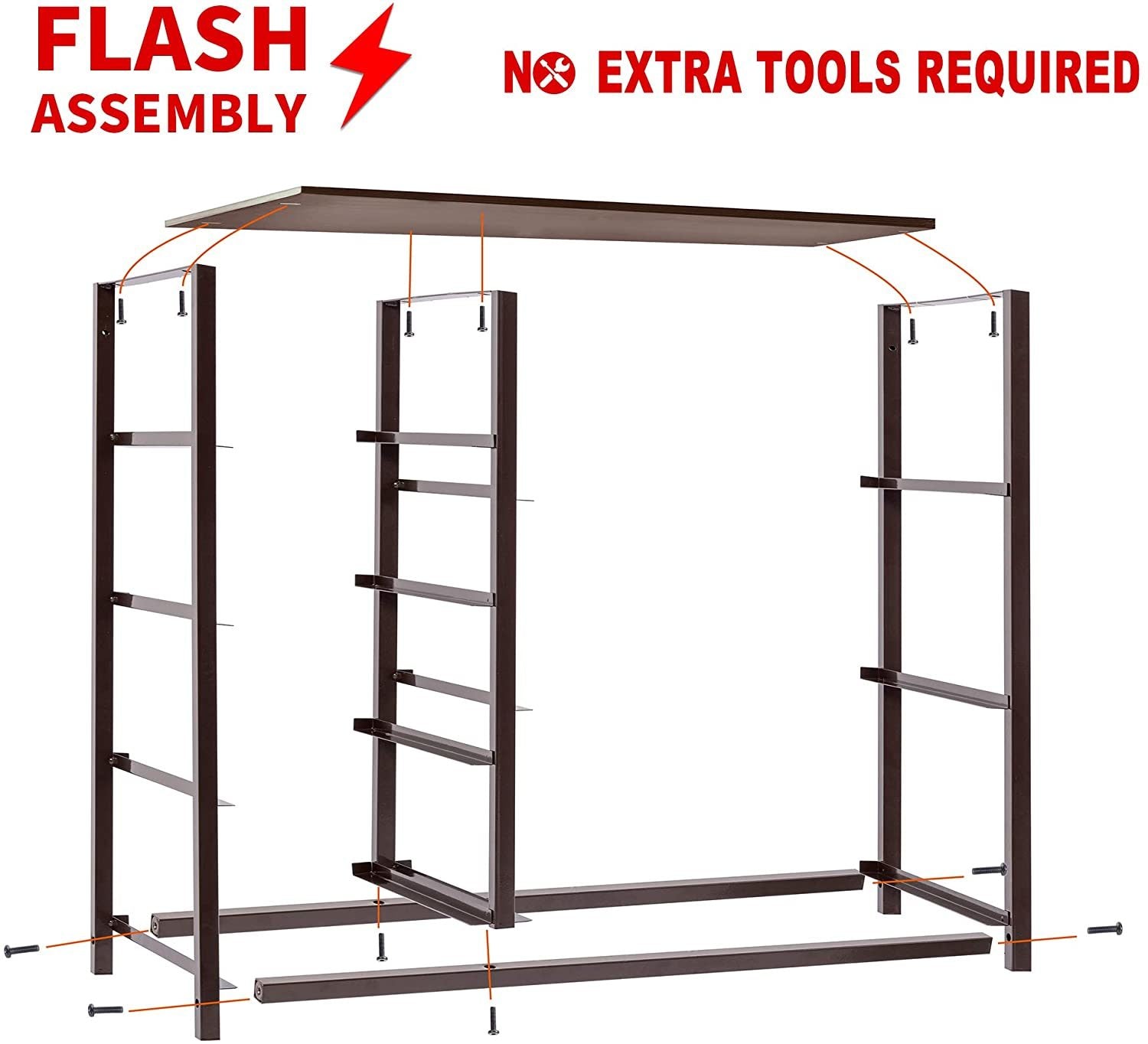 Dresser Storage Tower with 7 Drawers, Sturdy Steel Frame, Wood Top, Easy Pull Fabric Bins, Wood Handles, Organizer Unit for Bedroom, Entryway, Hallway, Closets - Brown