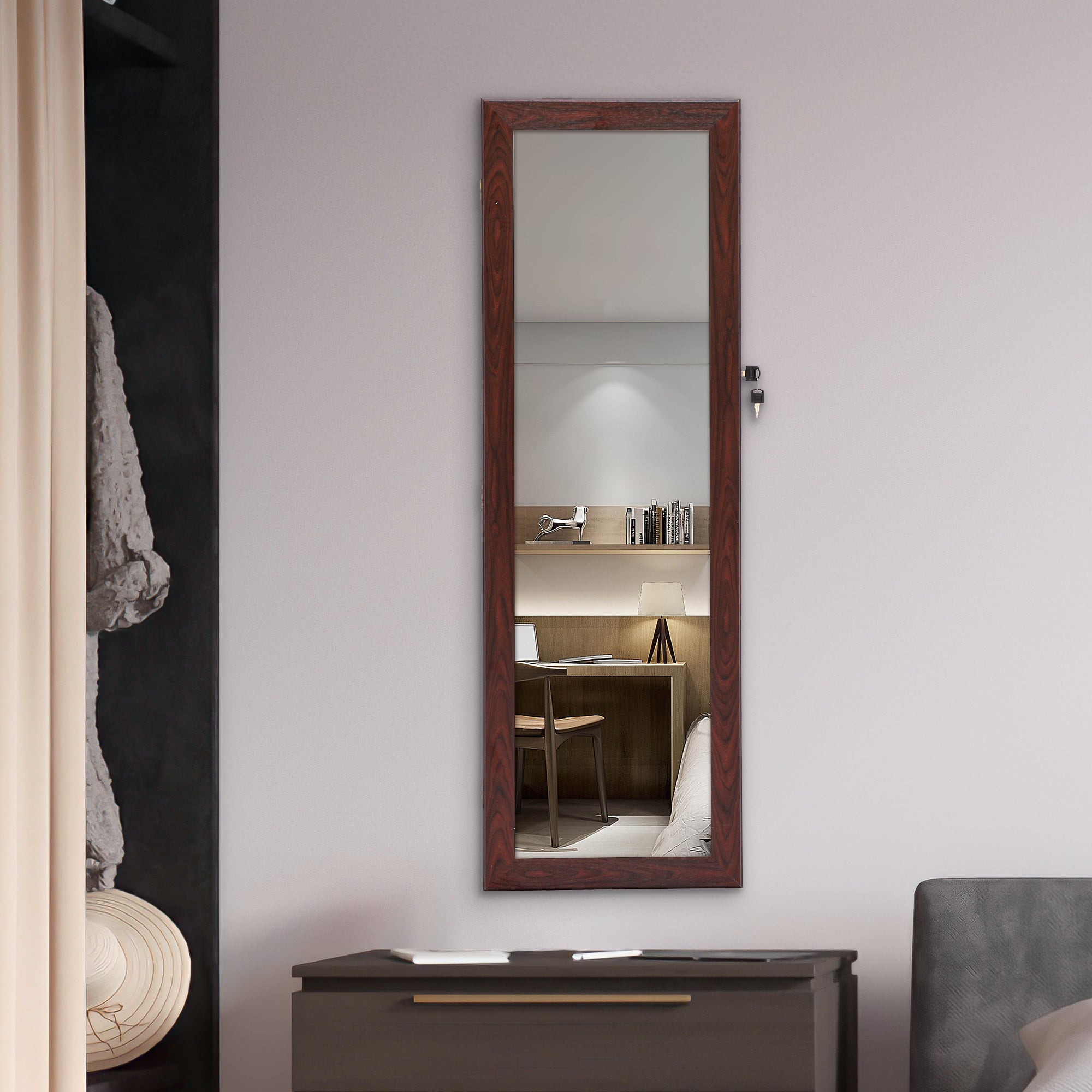 Free shipping Fashionable and contracted jewelry receives mirror ark to be able to hang on the door or wall