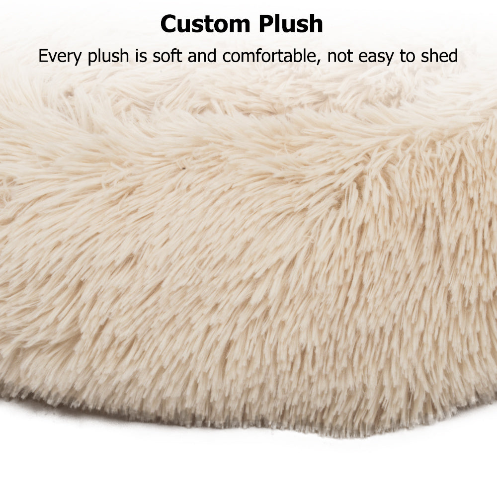 Dog Bed Cat Bed Comfortable Donut Cuddler Round Dog Pillow Bed Nest Anti-Slip Faux Fur Pet Bed Ultra Soft Washable Pet Cushion Bed for Dog Cat Joint-Relief and Improved Sleep YF