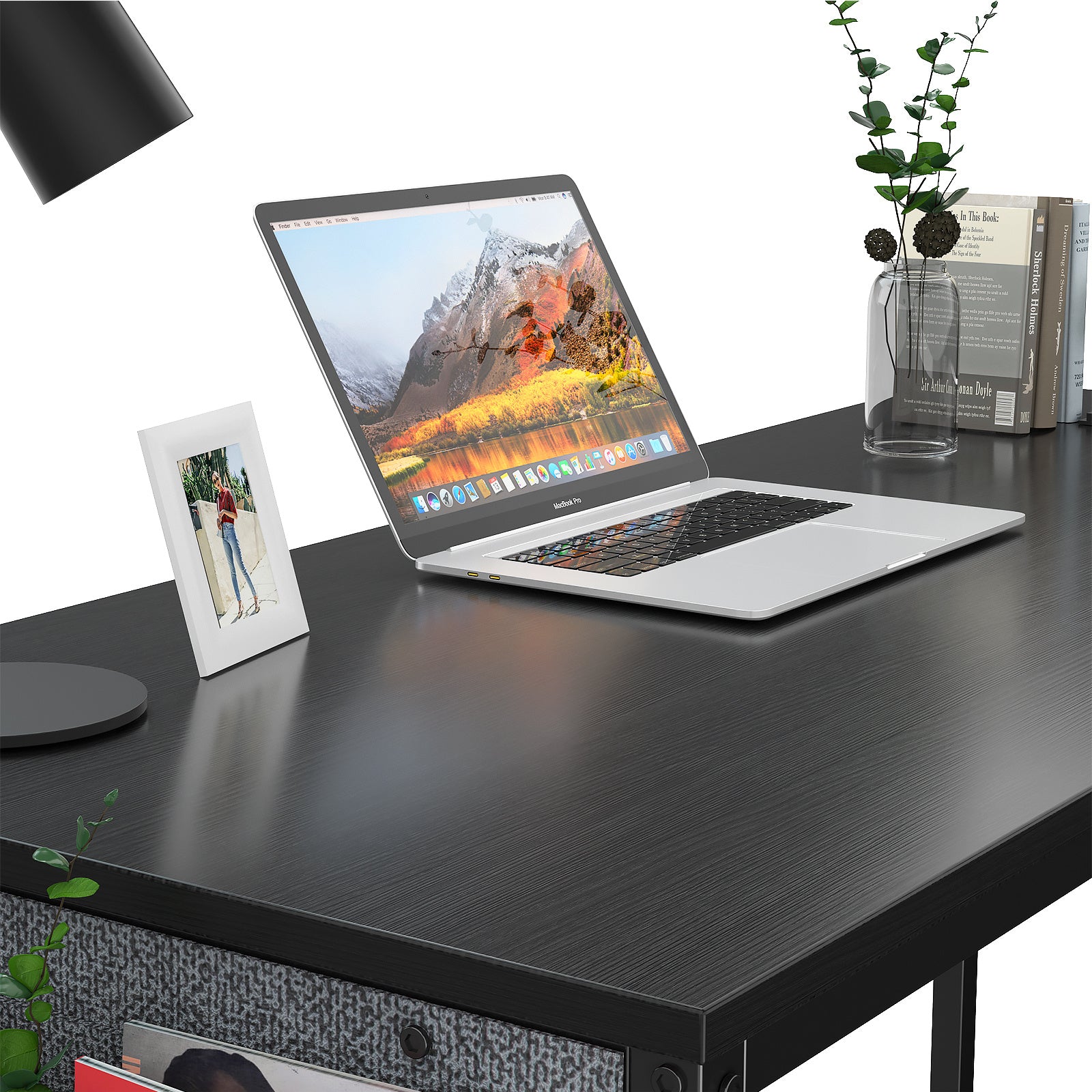 Free shipping Computer Desk 47 inch Home Office Writing Study Desk, Modern Simple Style Laptop Table with Storage Bag multicolor