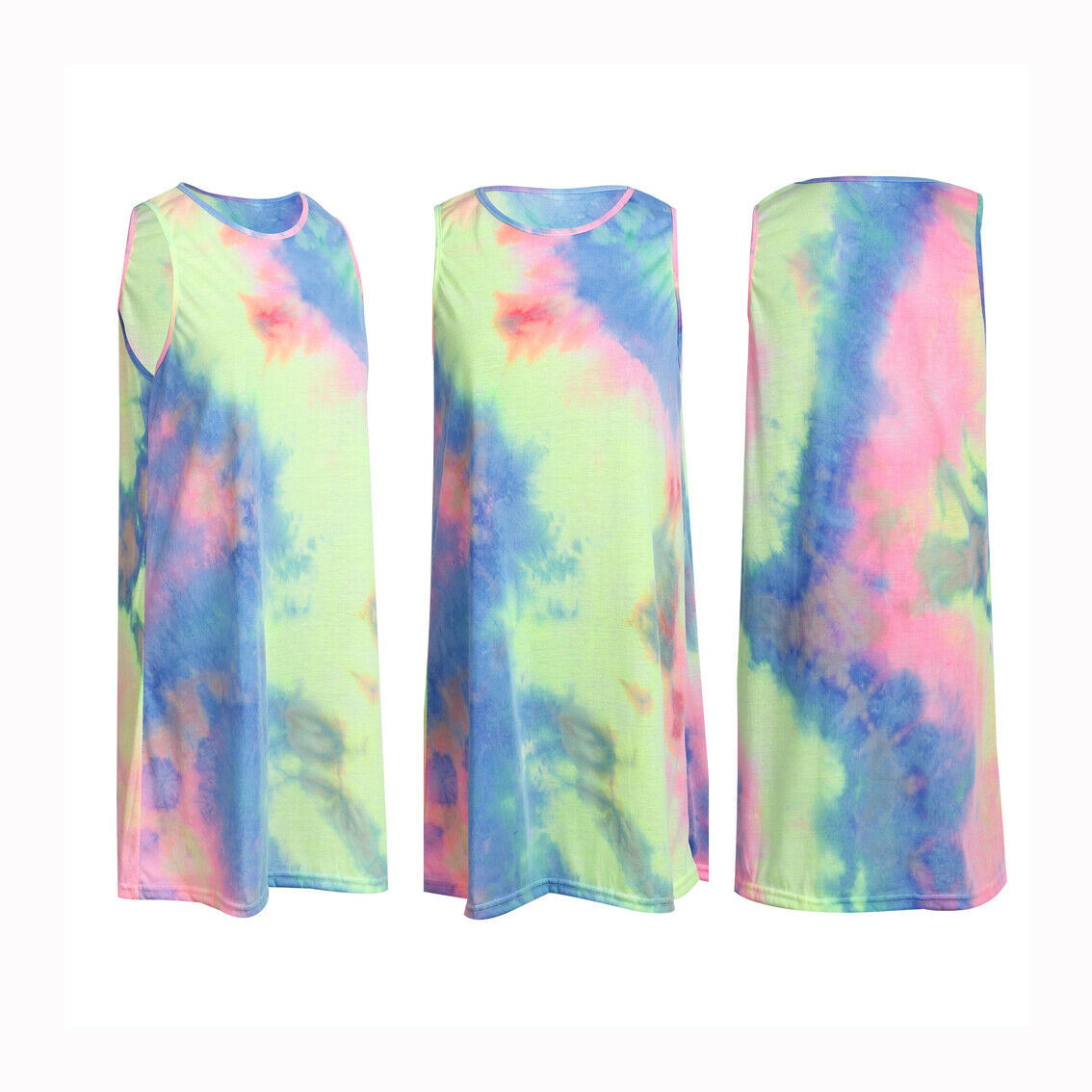 Free local delivery Sun Women Summer Short Dress Holiday Beach Casual Loose Rainbow Sundress