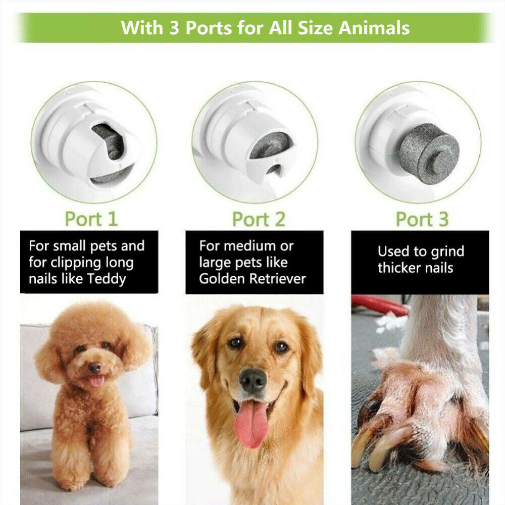 Electric Pet Dog Nail Grinder Painless Paws Grooming Trimming Shaping Smoothing