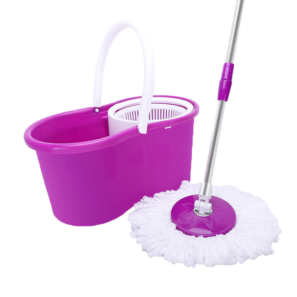360° Spin Mop with Bucket Set Dual Heads Floor Cleaning System Home Clean Tools