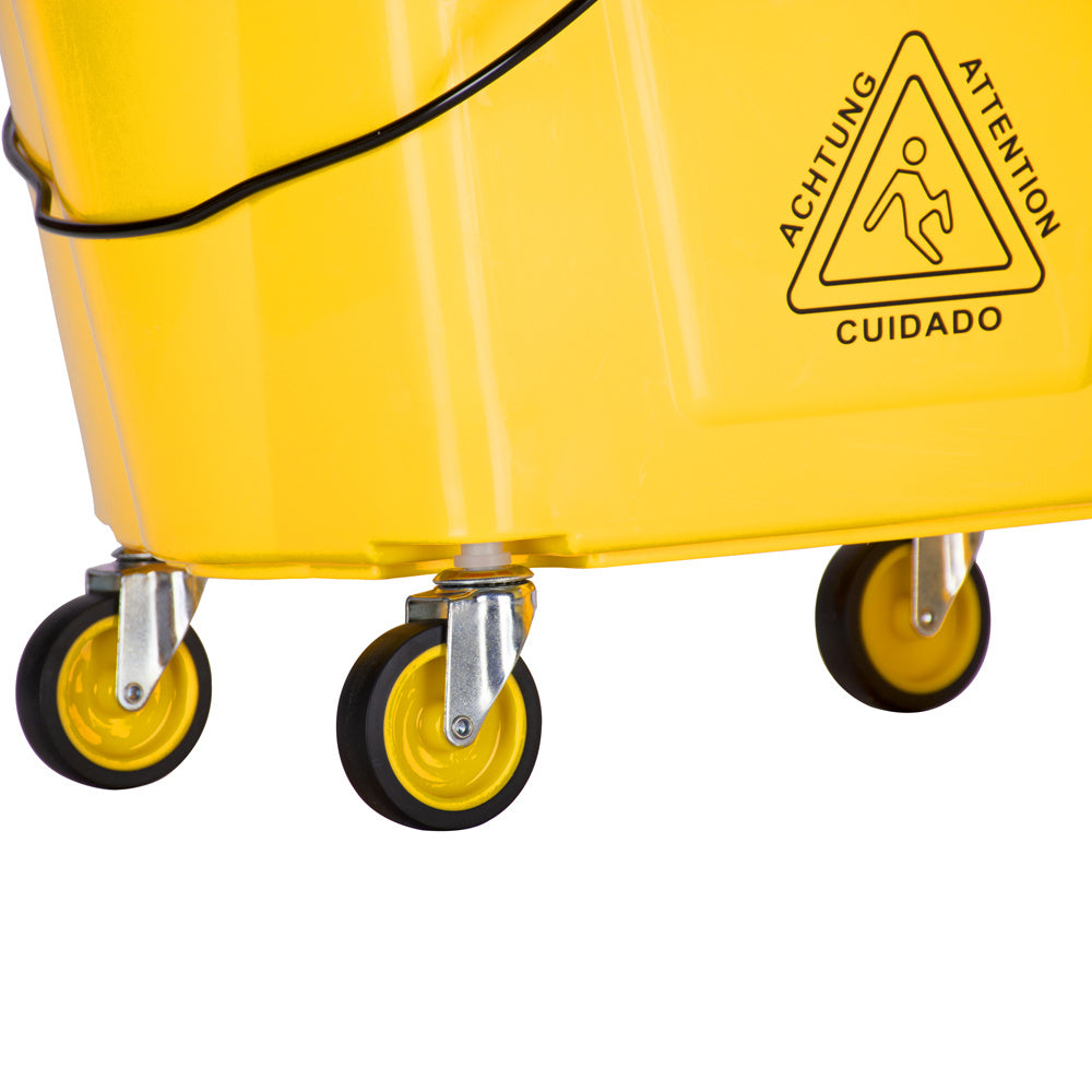 Wavebrake Mopping System Bucket and Side-Press Wringer Combo, 36L 34Quart 9.5Gallon Yellow RT