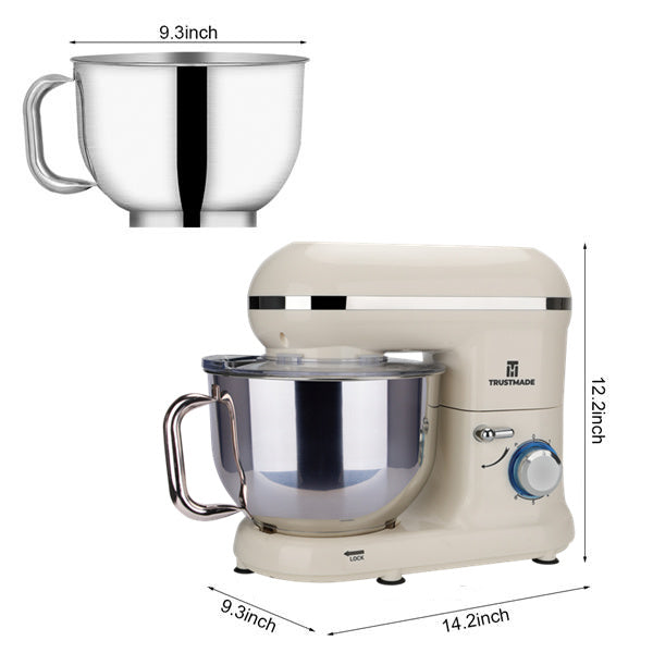 5.8QT 6 Speed Control Electric Stand Mixer with Stainless Steel Mixing Bowl Food Mixer TRUSTMADE