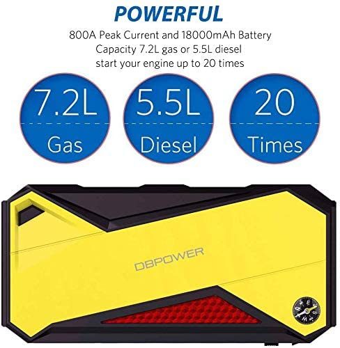 DBPOWER 800A Peak 18000mAh Portable Car Jump Starter