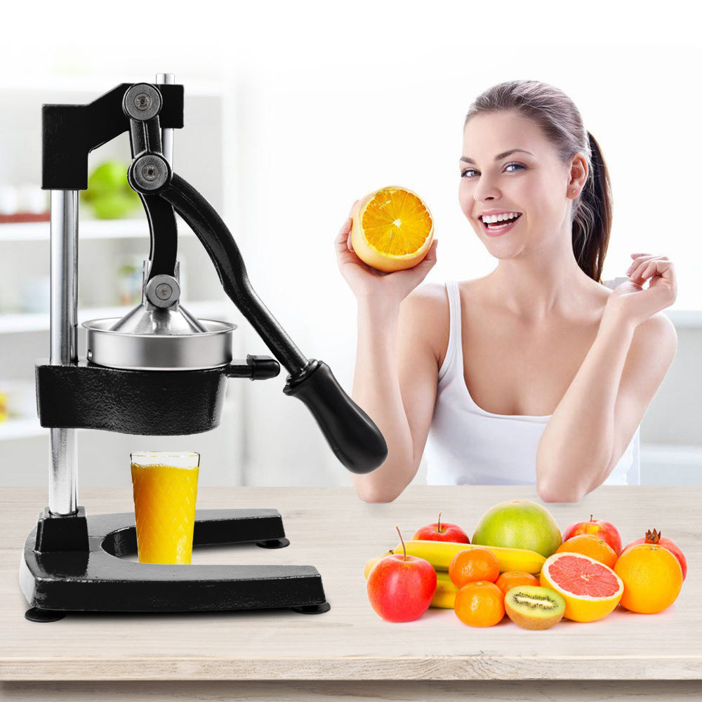 Commercial Grade Citrus Juicer Professional Hand Press Manual Fruit Juicer Orange Juice Squeezer for Lemon Lime Pomegranate (Orange Cast Iron/Stainless Steel) YJ