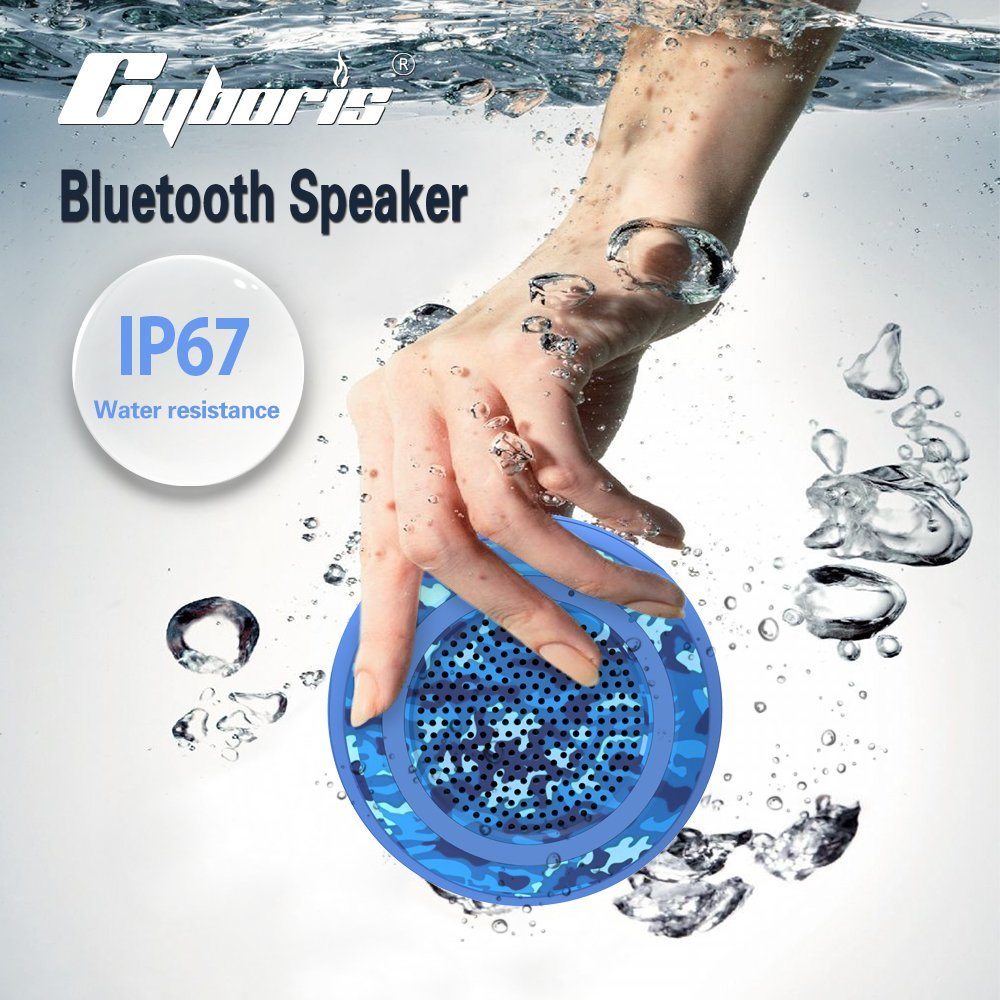 Cyboris Ipx7 Waterproof Outdoor Bluetooth Speaker Swimming Pool Floating Portable Mini Speakers Wireless 5W With Microphone & Tws for Beach, Bathroom, Home, Shower