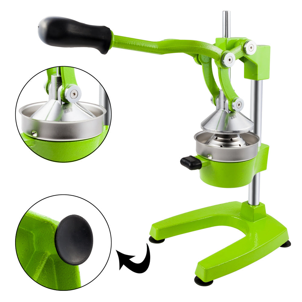 Commercial Grade Citrus Juicer Professional Hand Press Manual Fruit Juicer Orange Juice Squeezer for Lemon Lime Pomegranate (Orange Cast Iron/Stainless Steel) YJ