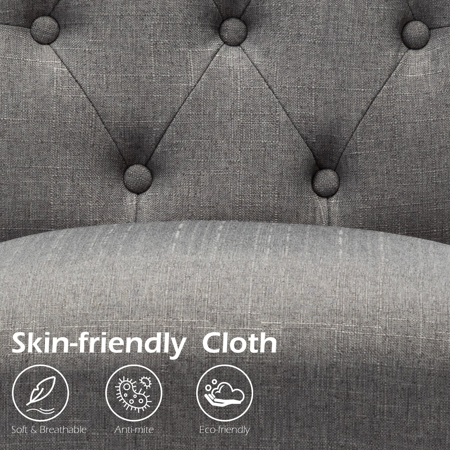 Free Shipping Qwork Furniture Classic Fabric Dining Chair with Wooden Legs - Set of 2