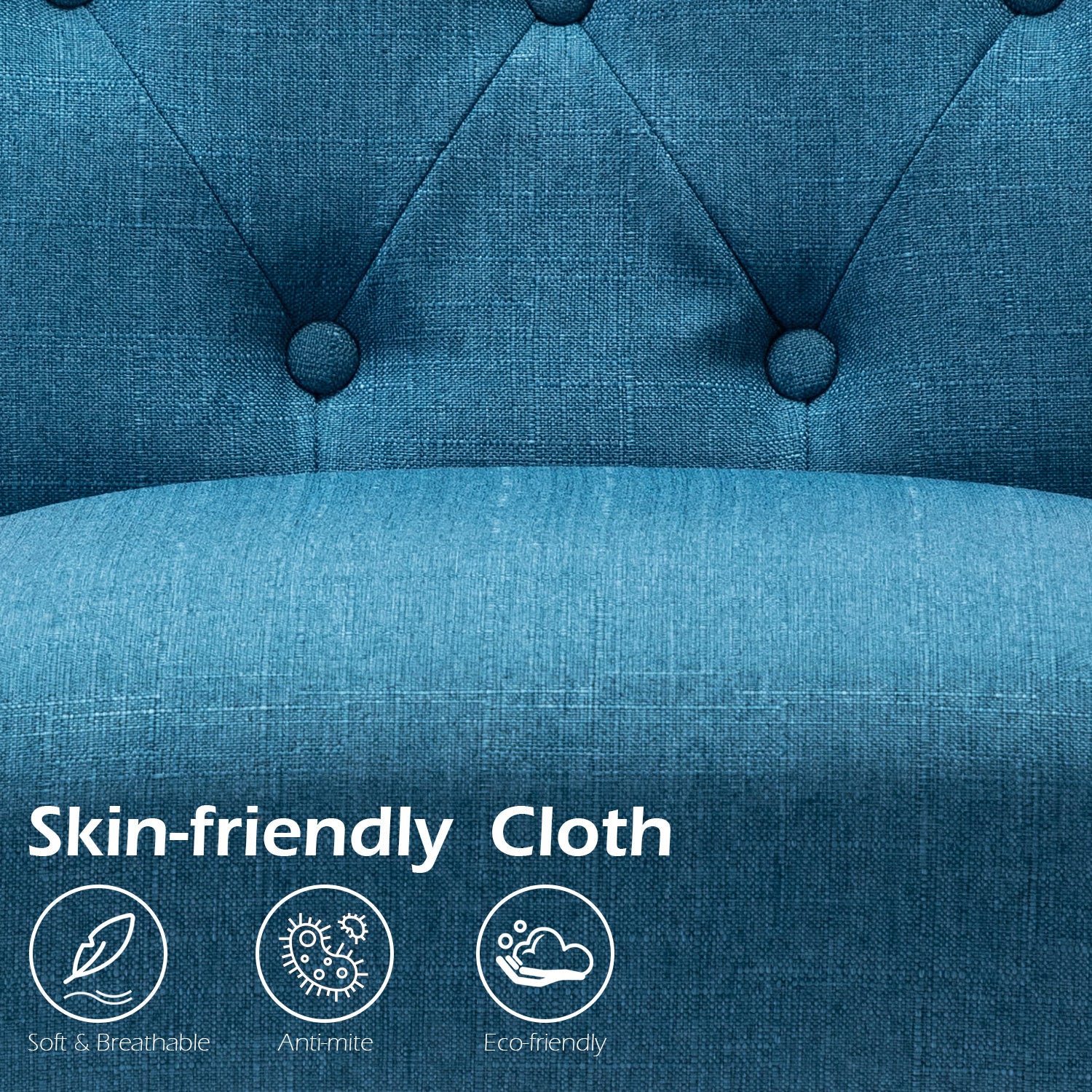 Free Shipping Qwork Furniture Classic Fabric Dining Chair with Wooden Legs - Set of 2