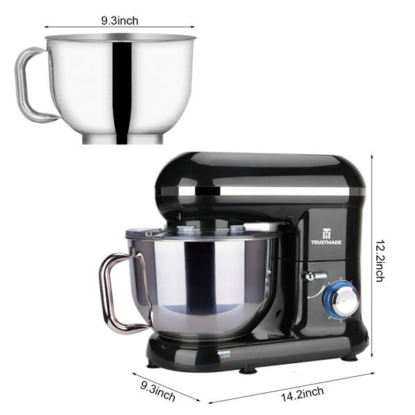 5.8QT 6 Speed Control Electric Stand Mixer with Stainless Steel Mixing Bowl Food Mixer TRUSTMADE