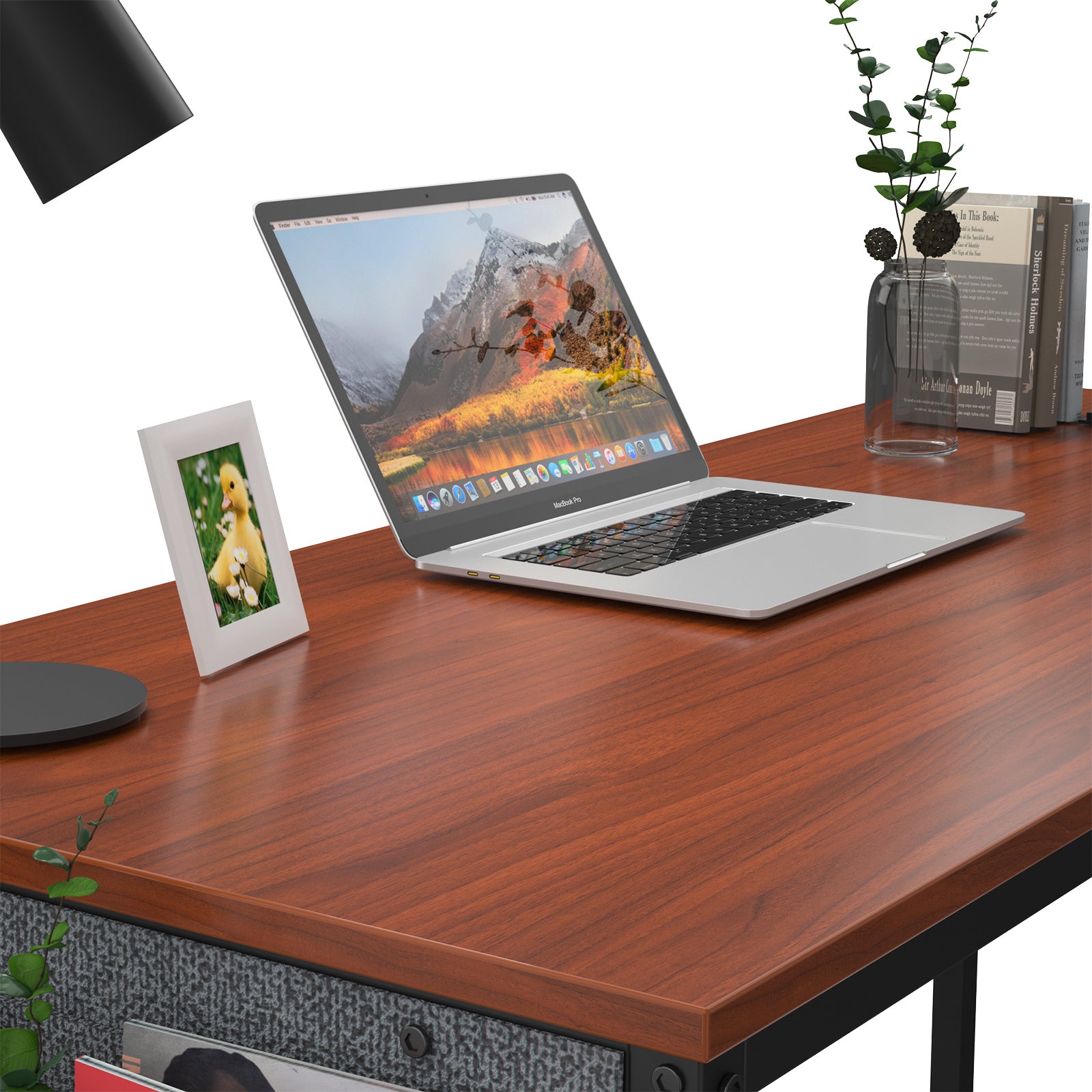 Free shipping Computer Desk 47 inch Home Office Writing Study Desk, Modern Simple Style Laptop Table with Storage Bag multicolor