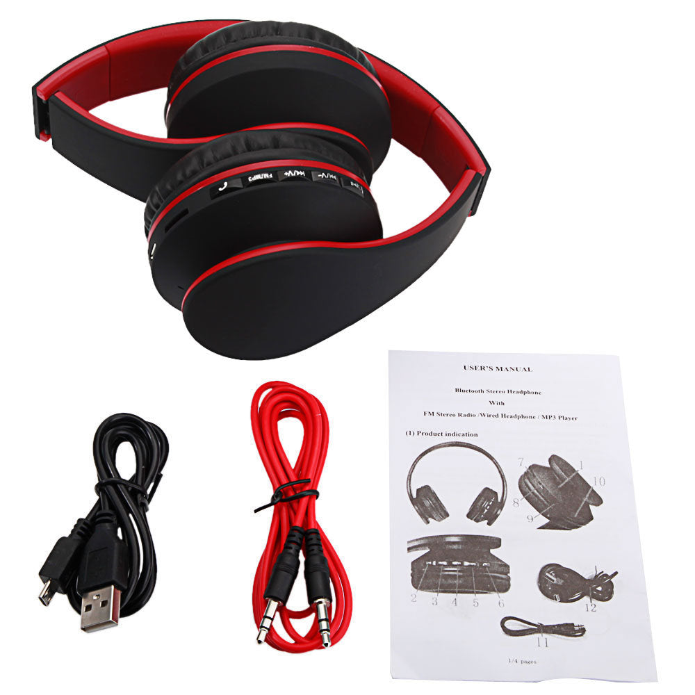HY-811 FM Stereo MP3 Player Foldable Wired Bluetooth Headset Universal Headphone