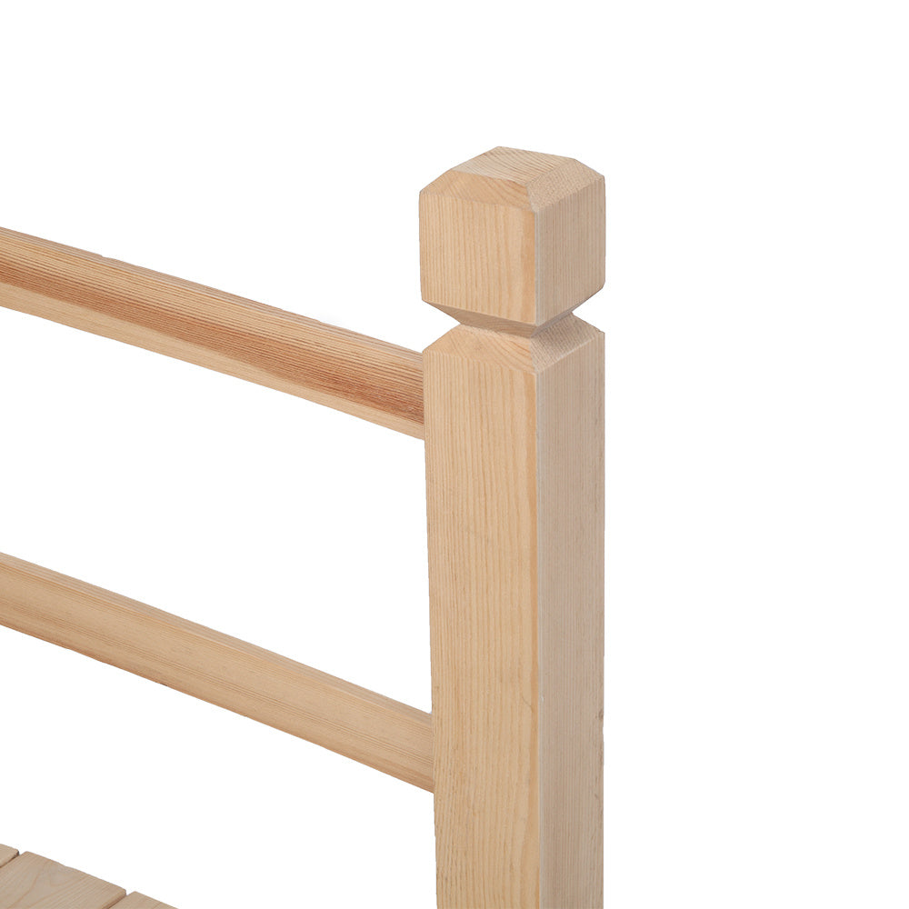 Free shipping Garden Bridge, Classic Wooden Arch with Safety Rails Natural Finished Footbridge, Decorative Pond Landscaping, Backyard Creek or Farm YJ