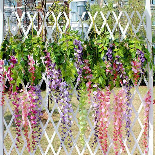 Artificial Wisteria Flowers Vine Silk Flower Wedding Garden Party Hanging Decor