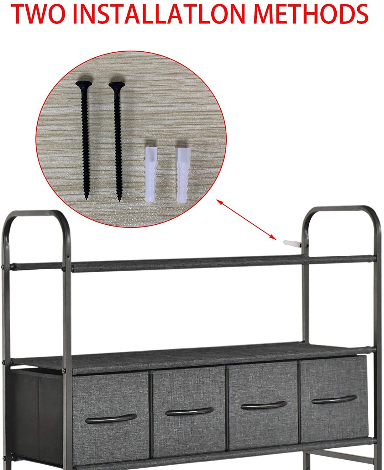 6-Tiers Shoes Shelf with 6 Removable Storage Bins Closet Shoe Storage Cabinet Organizer, Multi-Purpose Closet Organization with Bins and Shelving - Dark Indigo