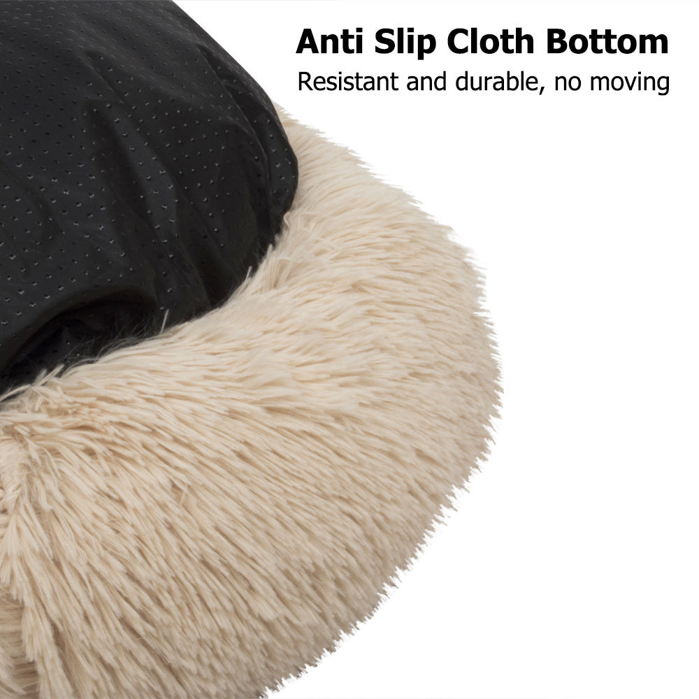 Dog Bed Cat Bed Comfortable Donut Cuddler Round Dog Pillow Bed Nest Anti-Slip Faux Fur Pet Bed Ultra Soft Washable Pet Cushion Bed for Dog Cat Joint-Relief and Improved Sleep YF