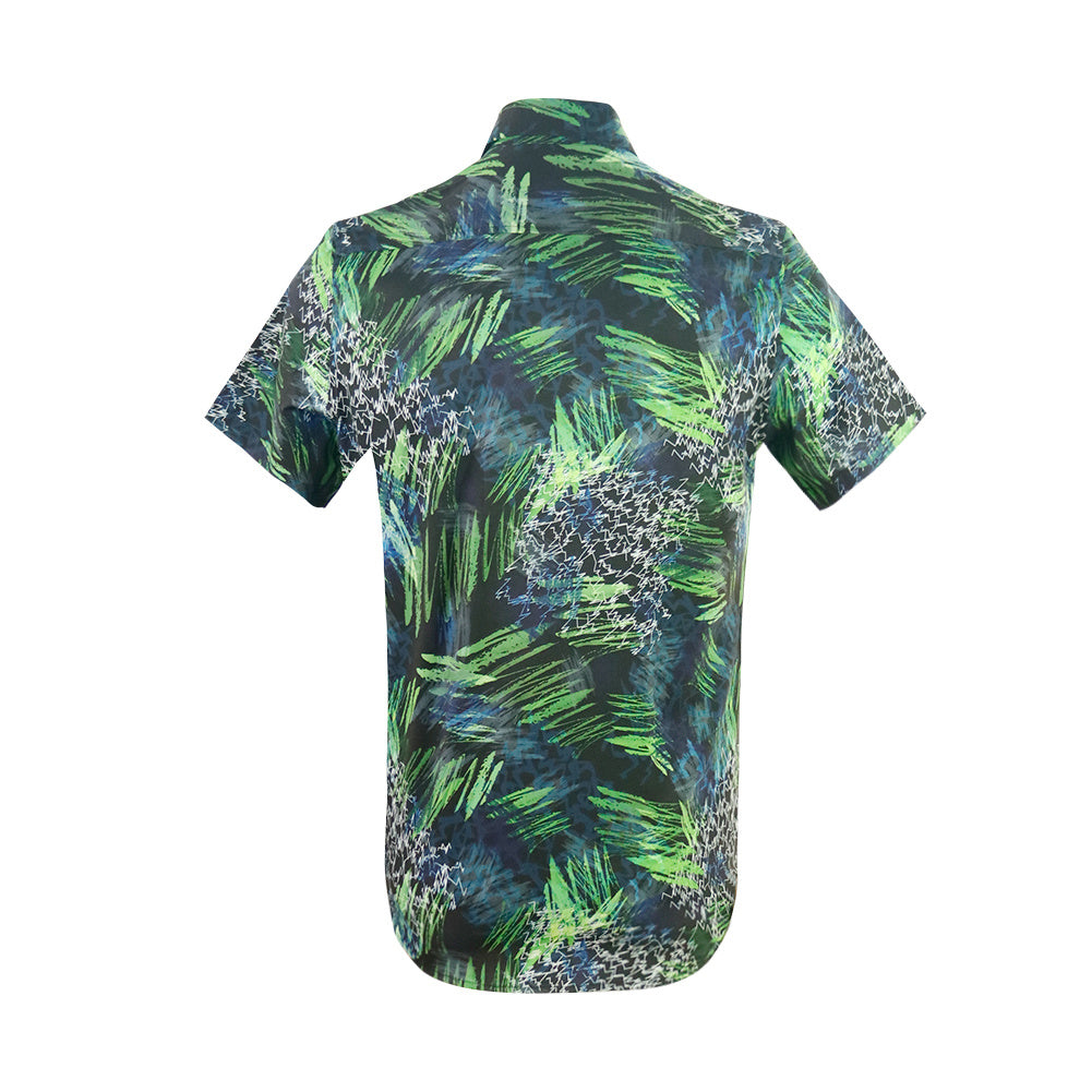 Men's Funky Hawaiian Printed Shirts Floral Short Sleeve Casual Button Down Shirt