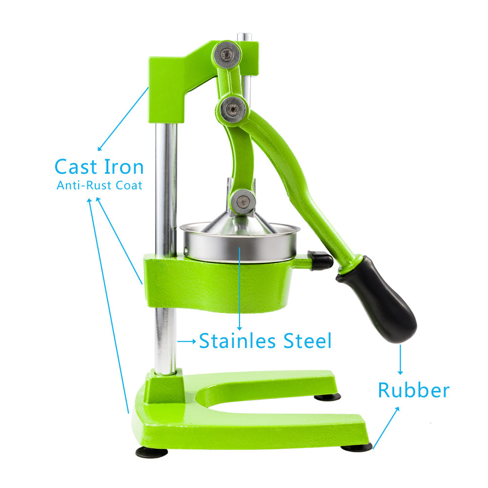 Commercial Grade Citrus Juicer Professional Hand Press Manual Fruit Juicer Orange Juice Squeezer for Lemon Lime Pomegranate (Orange Cast Iron/Stainless Steel) YJ