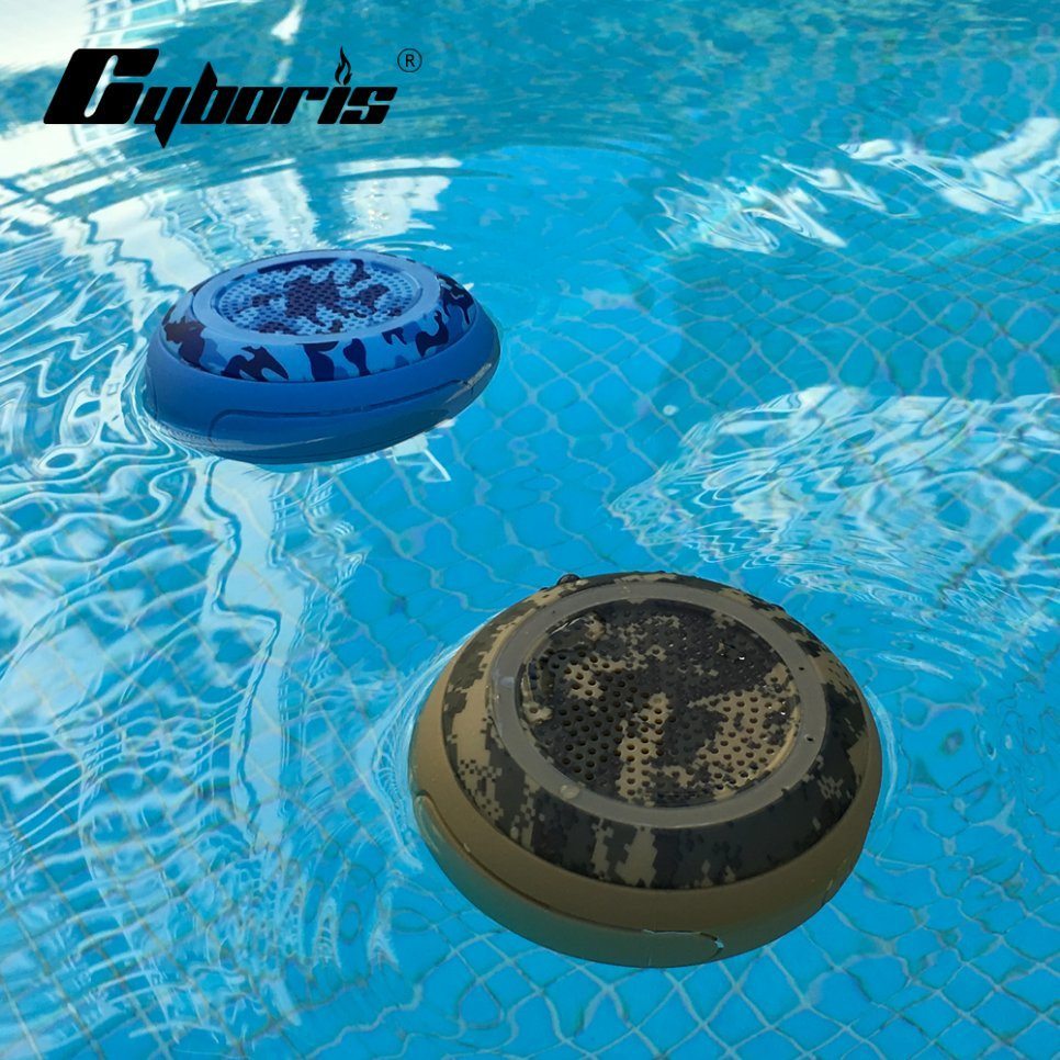 Cyboris Ipx7 Waterproof Outdoor Bluetooth Speaker Swimming Pool Floating Portable Mini Speakers Wireless 5W With Microphone & Tws for Beach, Bathroom, Home, Shower
