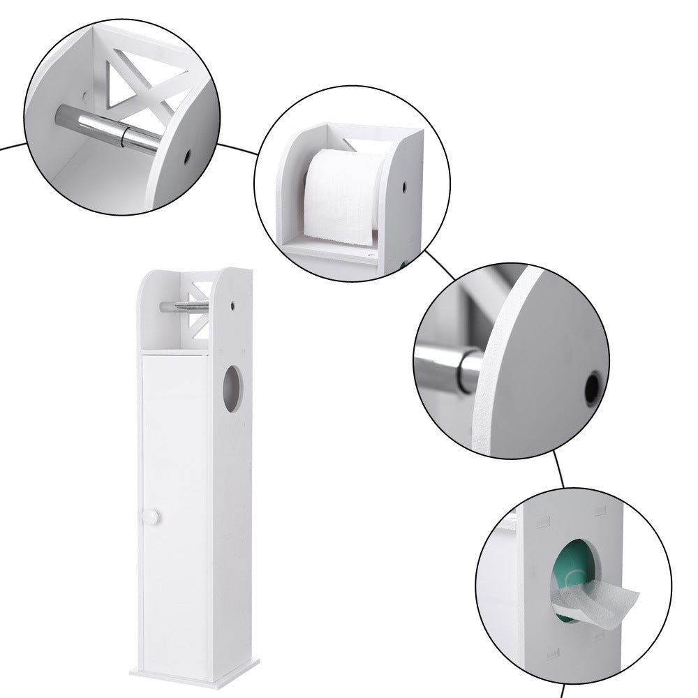 Narrow Cabinet for PVC Toilet Paper Towel with Paper Roll (19 x 19 x 77)Small Bathroom Storage Corner Floor Cabinet, Thin Toilet Vanity Cabinet for Paper Holder YJ