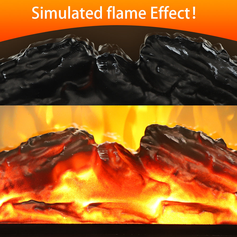 1500w Electric Fireplace Stove, Freestanding Stove Heater with Realistic Flame Overheating Safety Protection for Small Spaces Portable Fake Firewood Infrared Heater XH