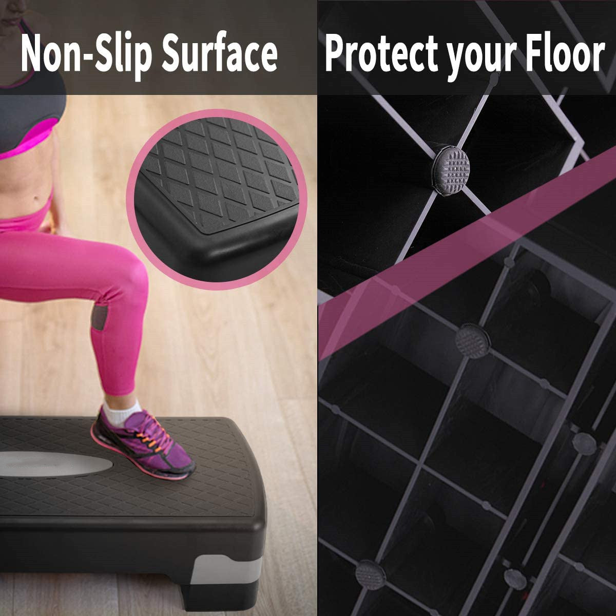 Free shipping New 27'' Fitness Aerobic Step Adjust 4" - 6" Exercise Stepper w/Risers Home Gym (Red&Grey) YJ