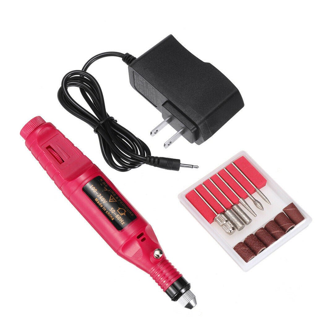 Free shiping Pro Nail Art Drill Electric Nail File Drills Pedicure Machine Manicure Tools Set