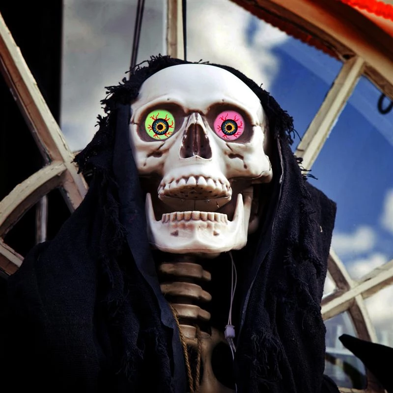 10Pcs 32mm Glow In The Dark Halloween Bouncy Balls Scary Eyeballs Halloween Party Supplies Horror Luminous Bounce (Random Color)