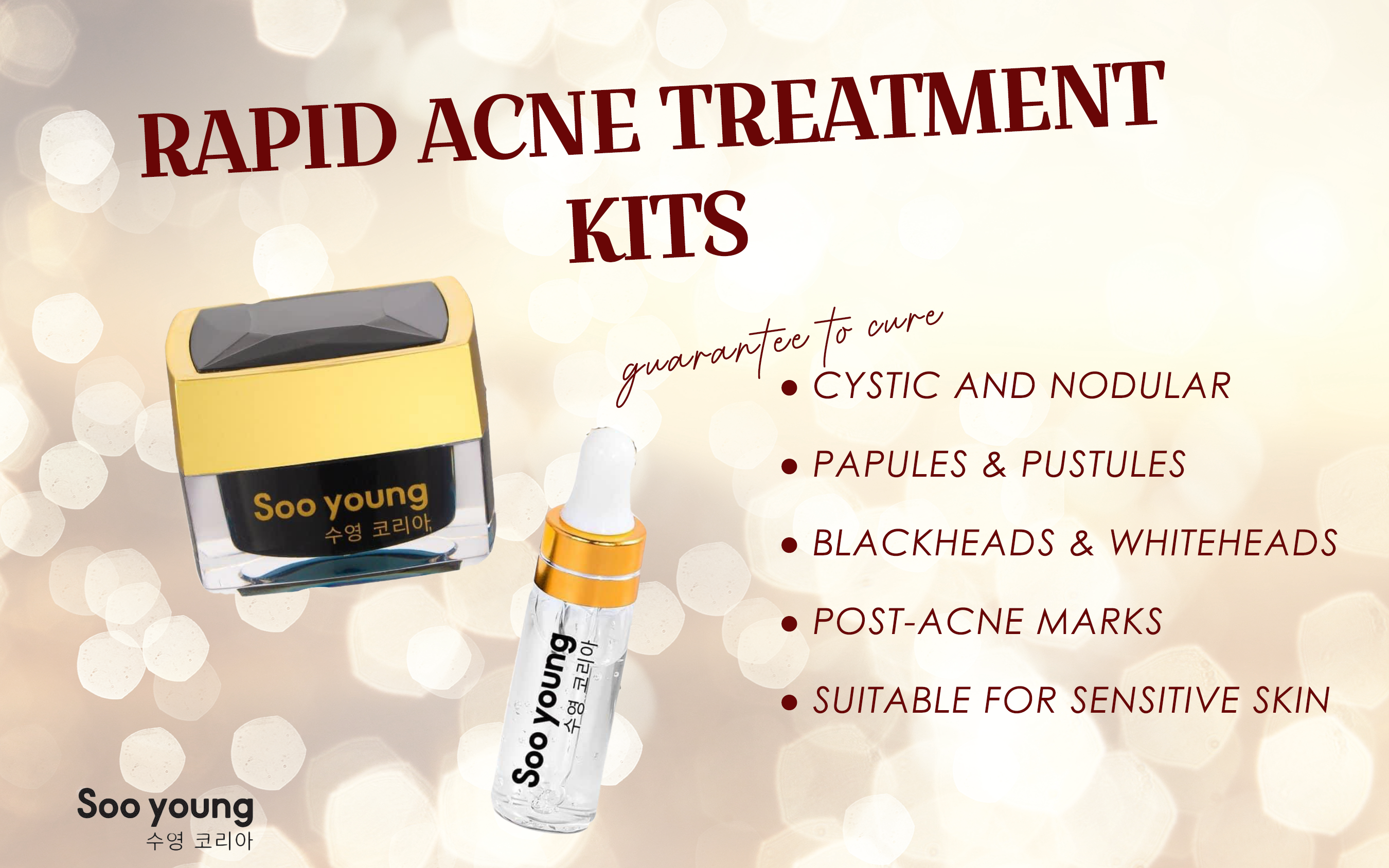 Soo Young Korea High Quality Acne Cream Skin Care Treatment Set