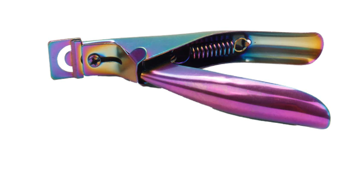 Stainless Steel Rainbow Color Titanium U Word False Nail Clipper
