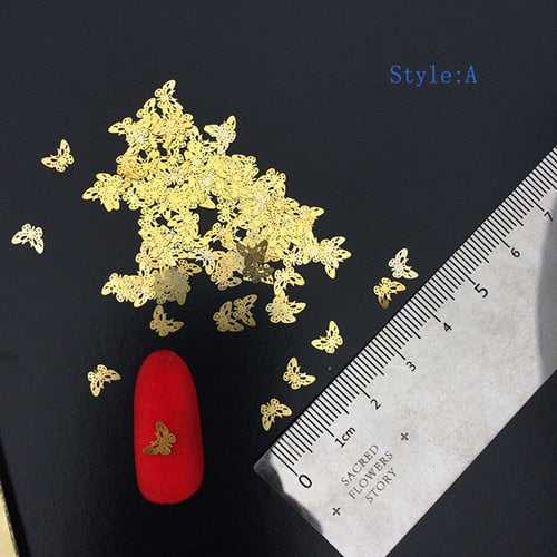 100pcs Heart Nail Decals Metal Stud lOVE Nailart Rivet Charms DIY Nails Accessories 3D Nail Art Decorations