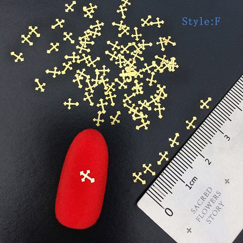 100pcs Heart Nail Decals Metal Stud lOVE Nailart Rivet Charms DIY Nails Accessories 3D Nail Art Decorations