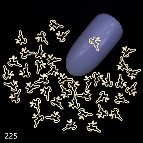 100pcs Heart Nail Decals Metal Stud lOVE Nailart Rivet Charms DIY Nails Accessories 3D Nail Art Decorations