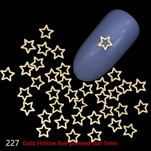 100pcs Heart Nail Decals Metal Stud lOVE Nailart Rivet Charms DIY Nails Accessories 3D Nail Art Decorations