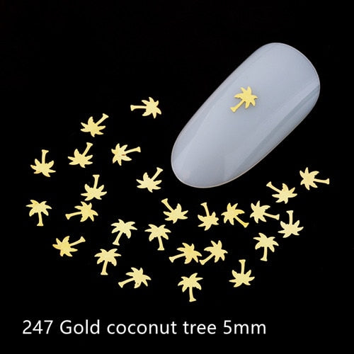 100pcs Heart Nail Decals Metal Stud lOVE Nailart Rivet Charms DIY Nails Accessories 3D Nail Art Decorations
