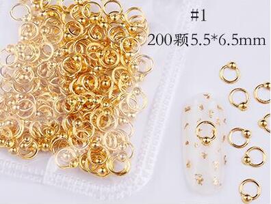 500*200Pcs Nail Metal Rivets Charms 3D Nail Art Decoration Star + Moon 31 size / shape Nail Studs Rivets 3D Nail Art Decoration