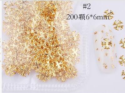 500*200Pcs Nail Metal Rivets Charms 3D Nail Art Decoration Star + Moon 31 size / shape Nail Studs Rivets 3D Nail Art Decoration